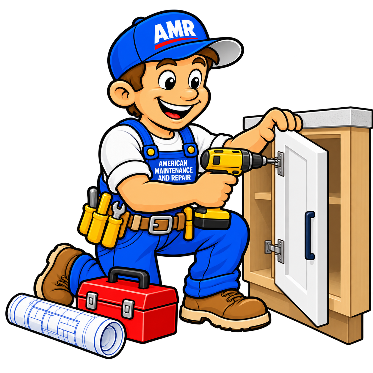 AMR Handyman Installing A Cabinet Door