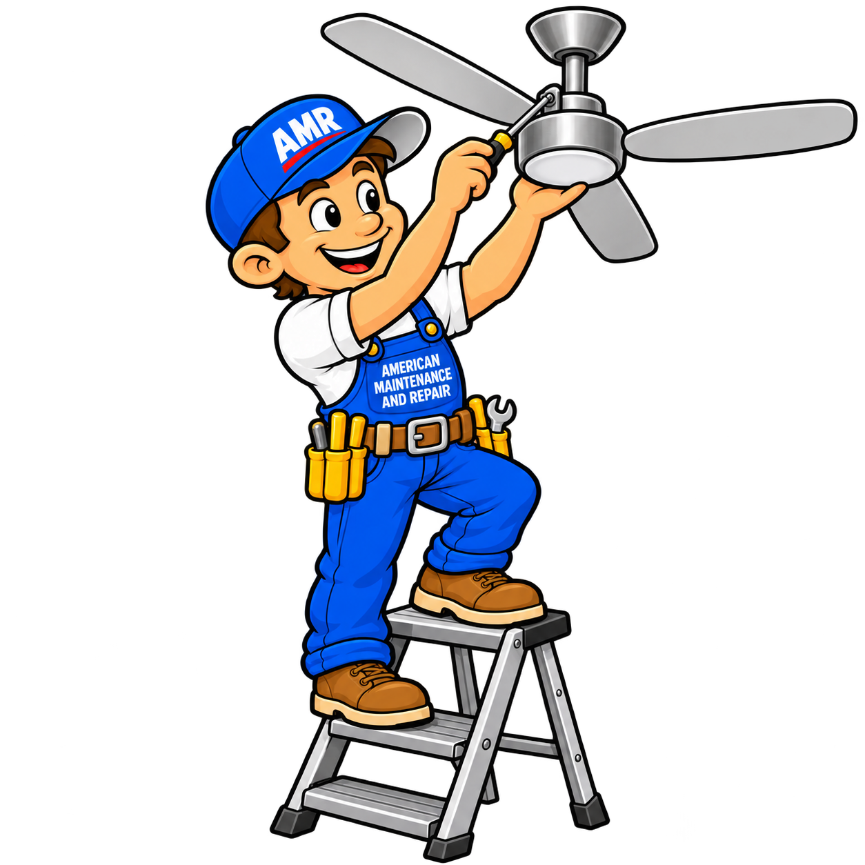 AMR Mascot Installs A Ceiling Fan